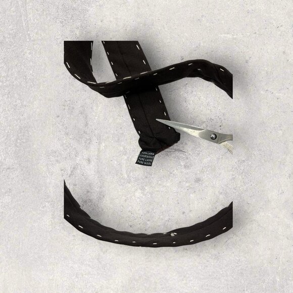 GIORGIO SANTI Wool Tie ITALY XL Solid Brown Sewn Edge W:3.7" EUC - Picture 6 of 6